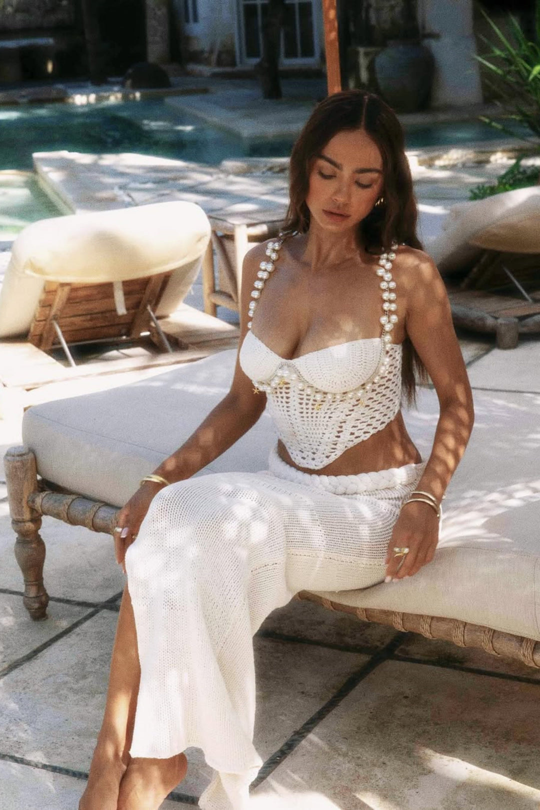 Prunelle Crochet Knit Top & Skirt Set