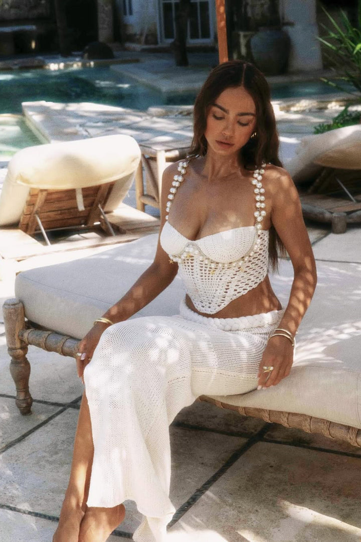 Prunelle Crochet Knit Top & Skirt Set