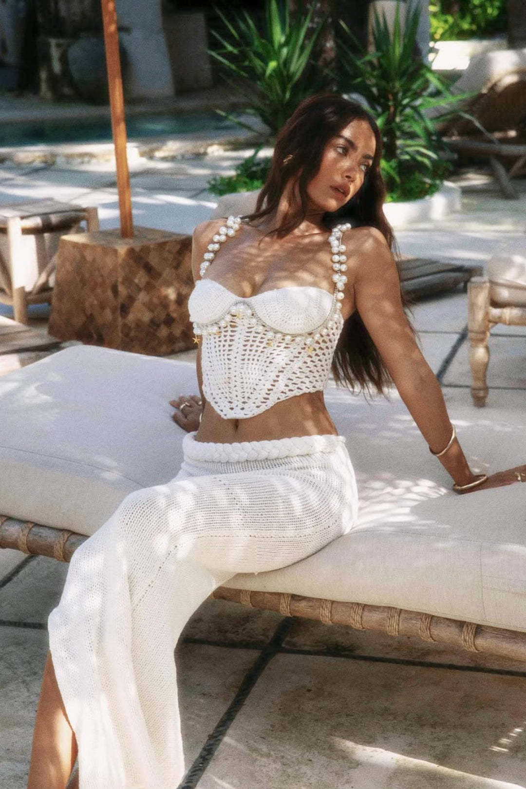 Prunelle Crochet Knit Top & Skirt Set