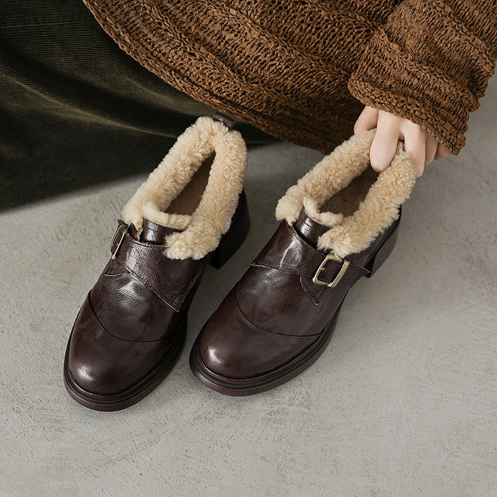 Ellesmere Shearling Leather Oxford Heels