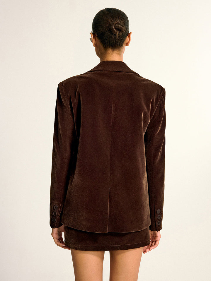Velvet Shawl Collar Blazer