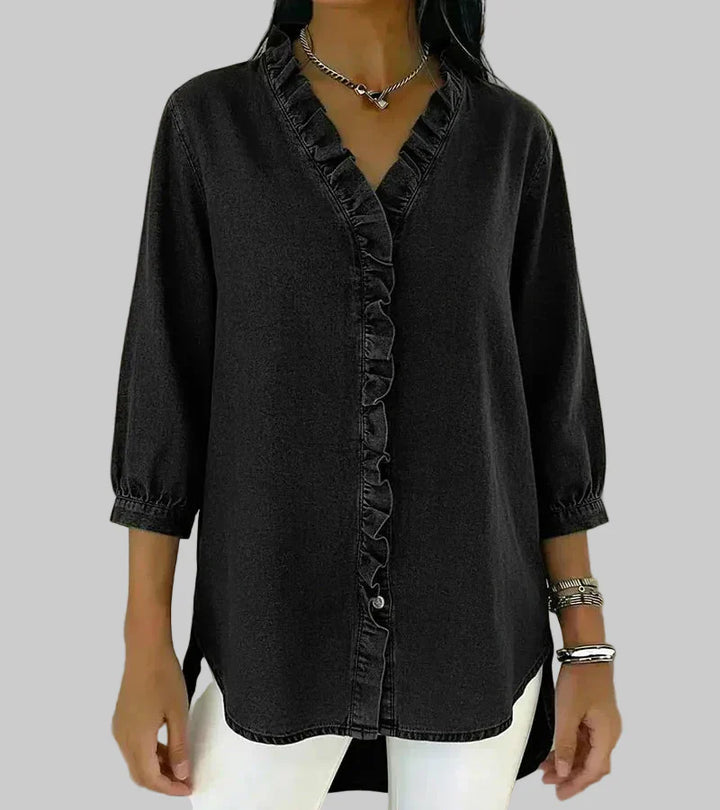 Abigail™ Elegant Denim Blouse