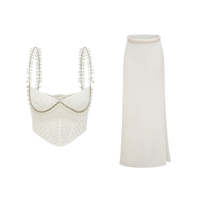 Prunelle Crochet Knit Top & Skirt Set