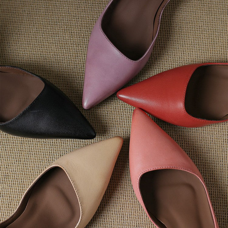 Orlisse Leather Kitten Heel Pumps