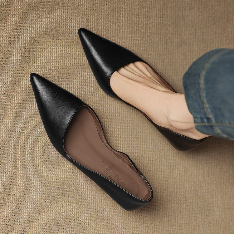 Orlisse Leather Kitten Heel Pumps