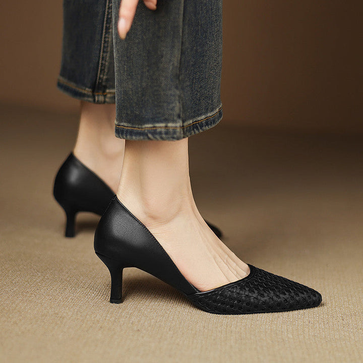 Serelle Woven Leather Heels