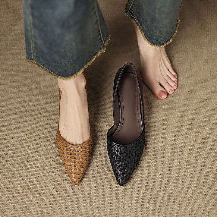Serelle Woven Leather Heels