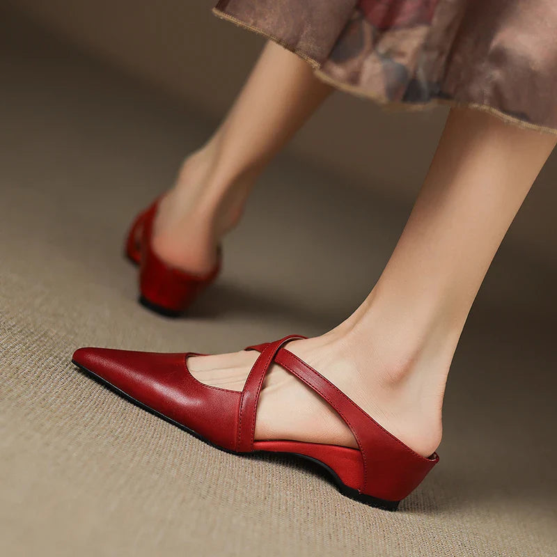 Aluna Genuine Leather Mules
