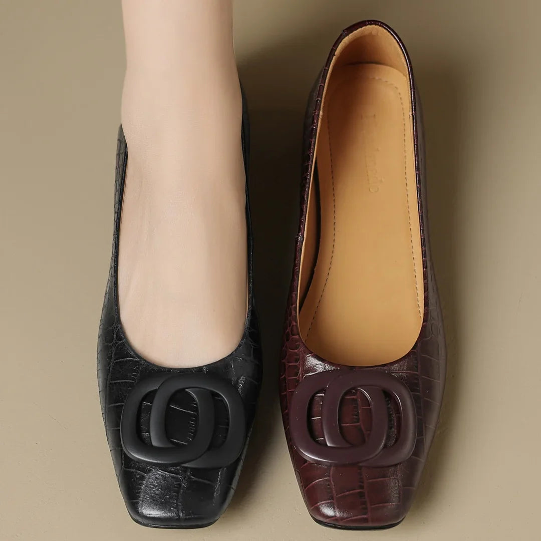 Opium Croc Leather Flats