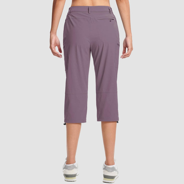 Women's Lightweight Water-Resistant Hiking Capris with 5 Pockets