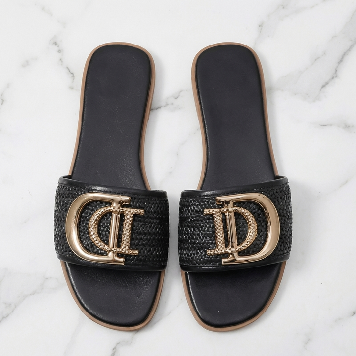 D’Or Leather Slides