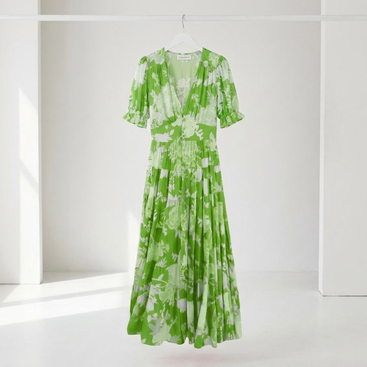 Minelda | Elegant Floral V-neck Dress