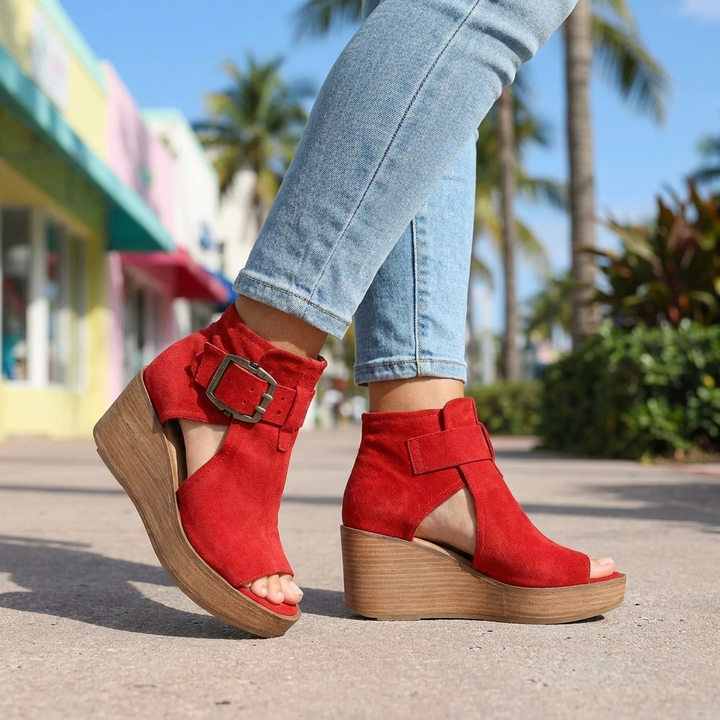 Celeste — Modern Open Wedge Ankle Boots
