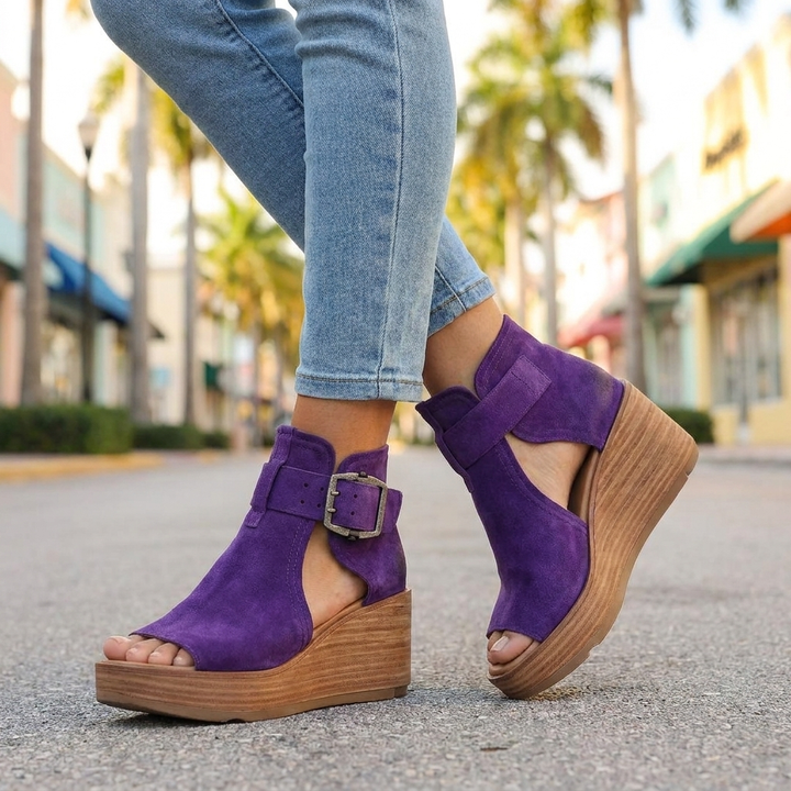 Nicole — Modern Open Wedge Ankle Boots