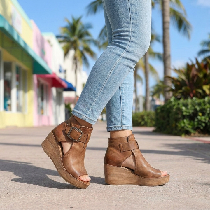 Jacqueline — Modern Open Wedge Ankle Boots