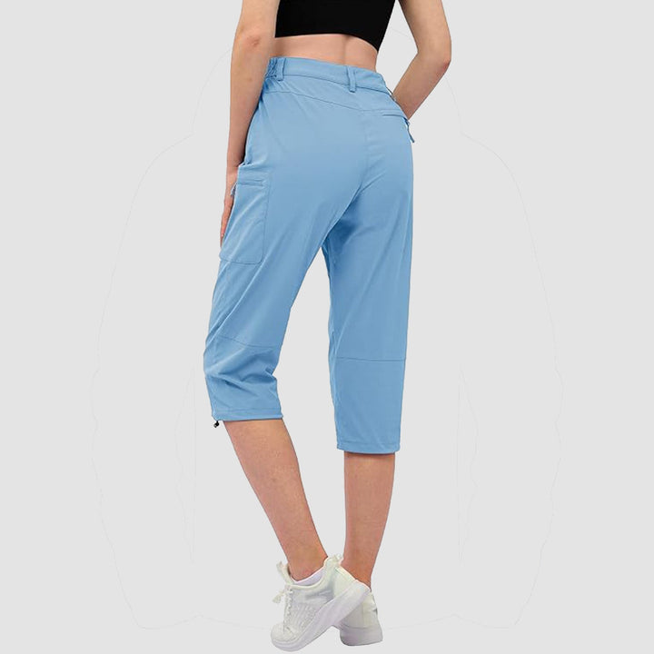 Women's Lightweight Water-Resistant Hiking Capris with 5 Pockets