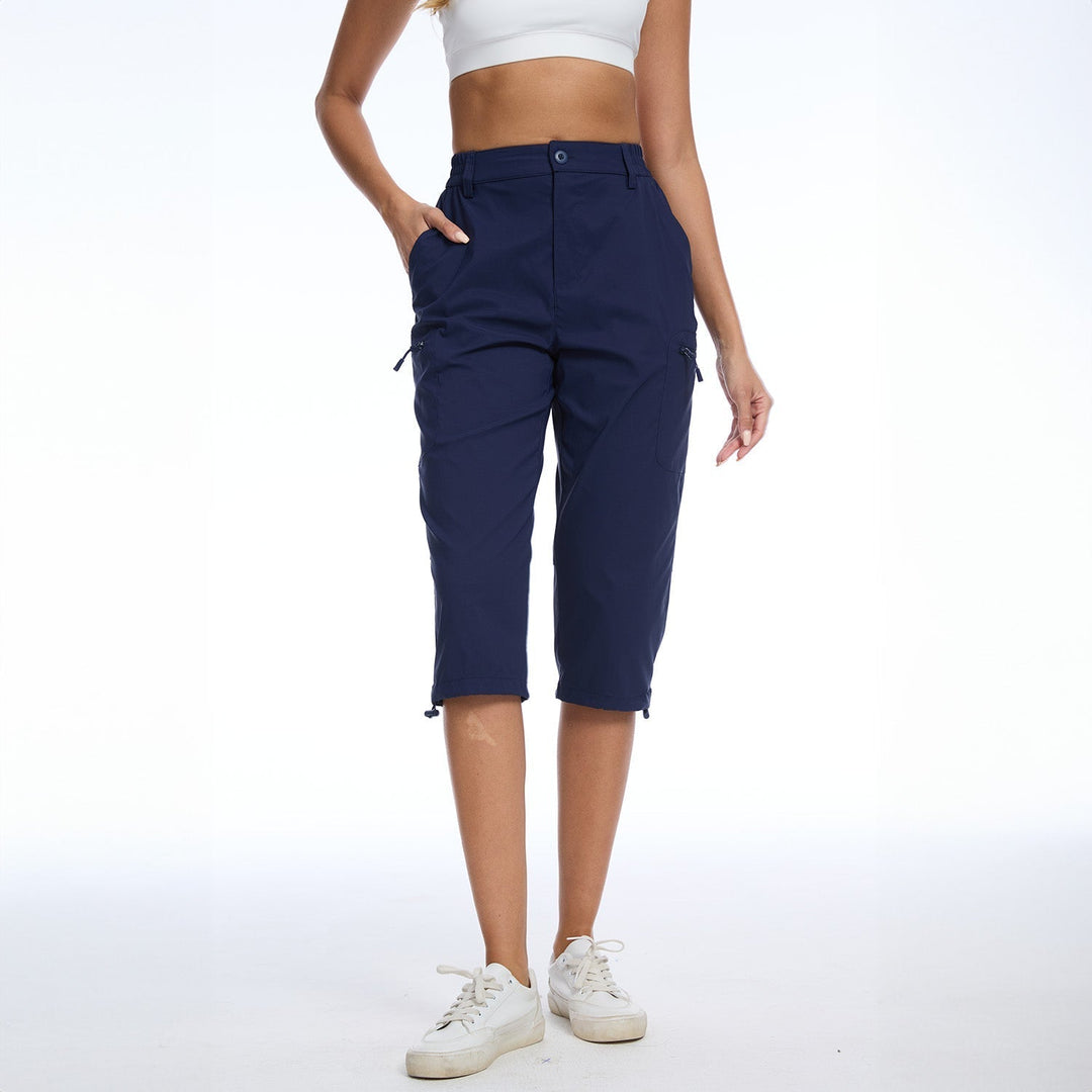 Women's Lightweight Water-Resistant Hiking Capris with 5 Pockets