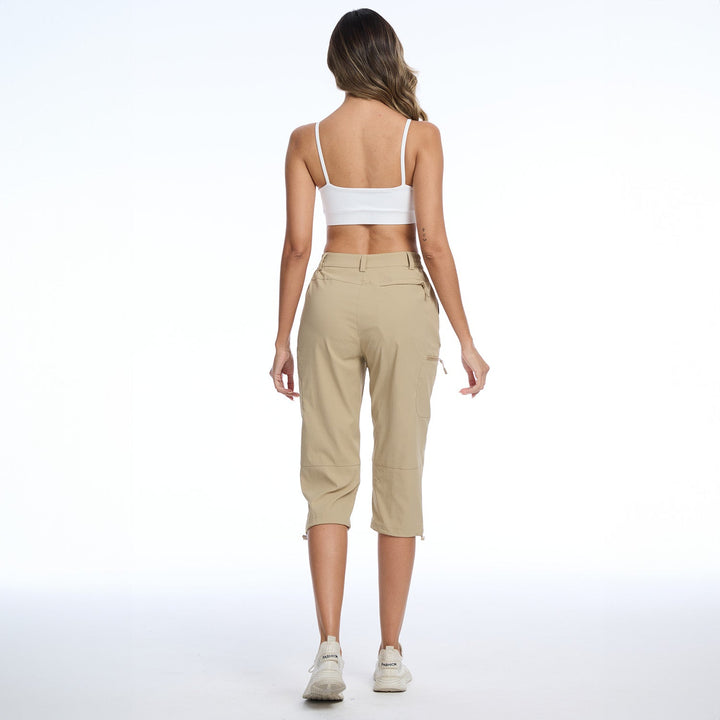 Women's Lightweight Water-Resistant Hiking Capris with 5 Pockets