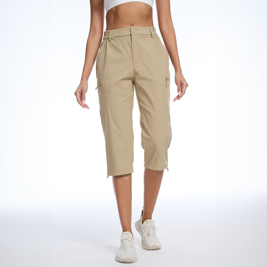 Women's Lightweight Water-Resistant Hiking Capris with 5 Pockets